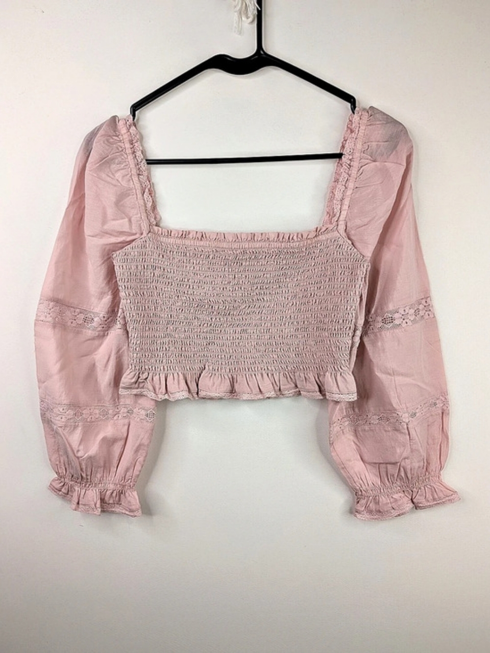 Wilfred Smocked Crop Top in Pink